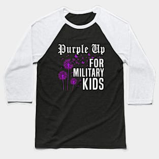 Dandelion Purple Up Military Child Awareness Baseball T-Shirt